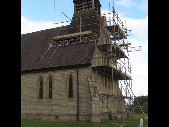 Scaffolding in place